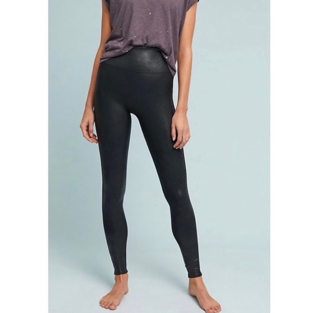 Spanx Faux Leather High Rise Black Leggings